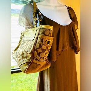 Fascination Size Medium Taupe Flowy Backless, spaghetti strap, goddess dress!